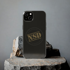 Stylish Clear Silicone Phone Case with NSD Logo
