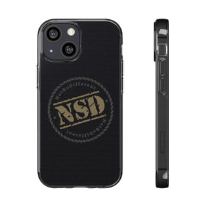 Stylish Clear Silicone Phone Case with NSD Logo