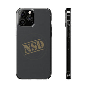 Stylish Clear Silicone Phone Case with NSD Logo