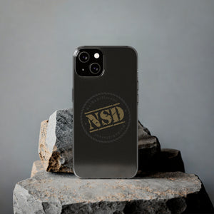 Stylish Clear Silicone Phone Case with NSD Logo