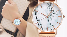 Load image into Gallery viewer, Fashion Rose Gold Mesh Band Creative Marble Female Wrist Watch Luxury Women Quartz Watches Gifts Relogio Feminino Drop Shipping